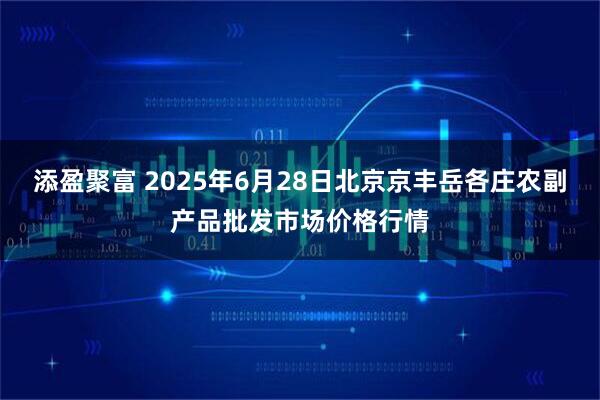添盈聚富 2025年6月28日北京京丰岳各庄农副产品批发市场价格行情