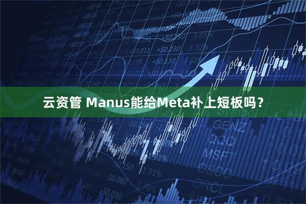 云资管 Manus能给Meta补上短板吗？